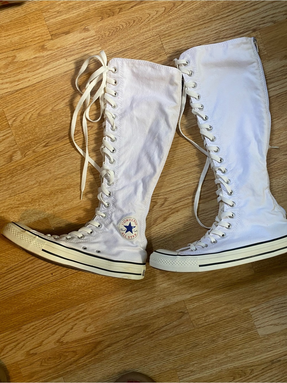 Converse White Knee-High Lace-Up Chuck Taylor Boots
